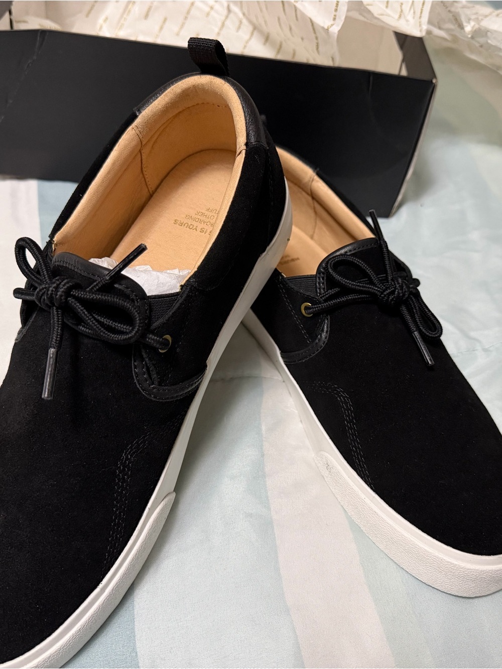 Zumiez Black Suede Boat Shoes with White Sole